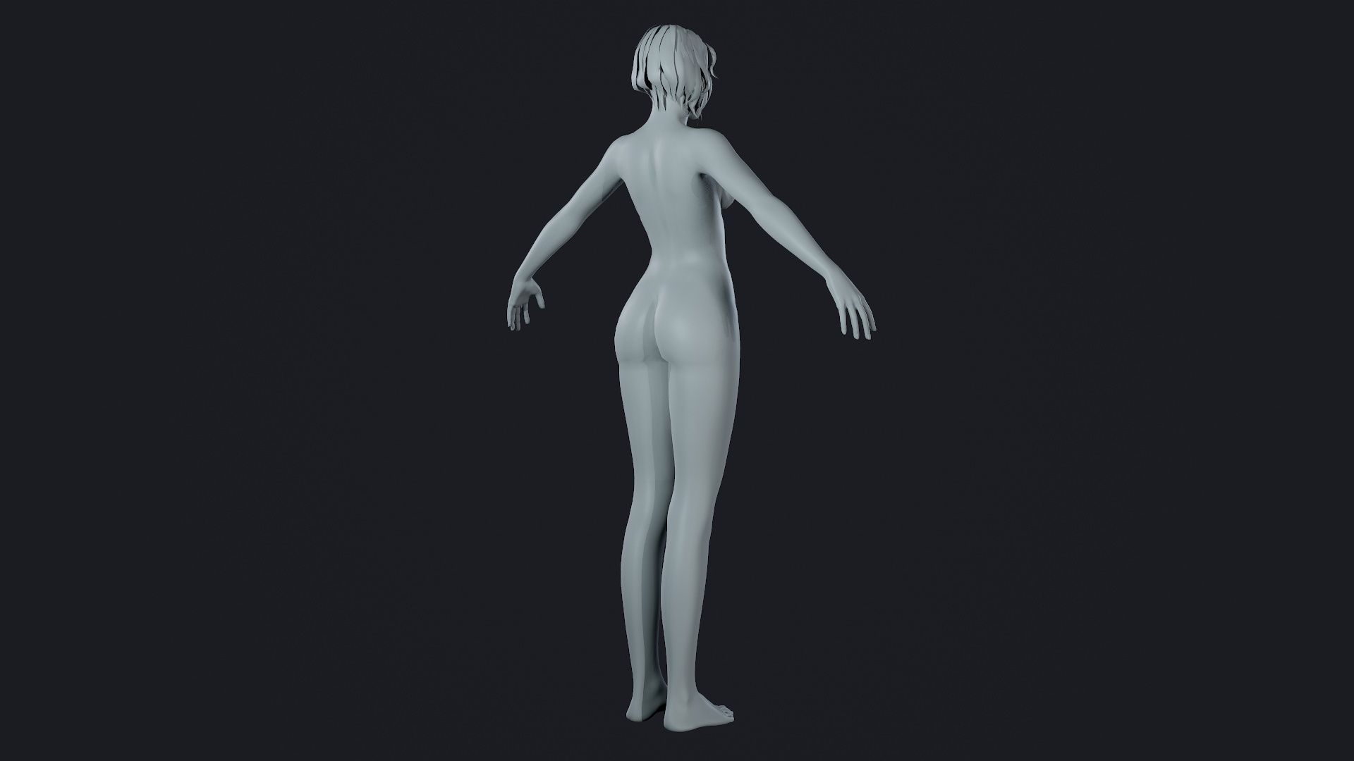 Character - Hero Female Body Base Low-poly 3D model_30