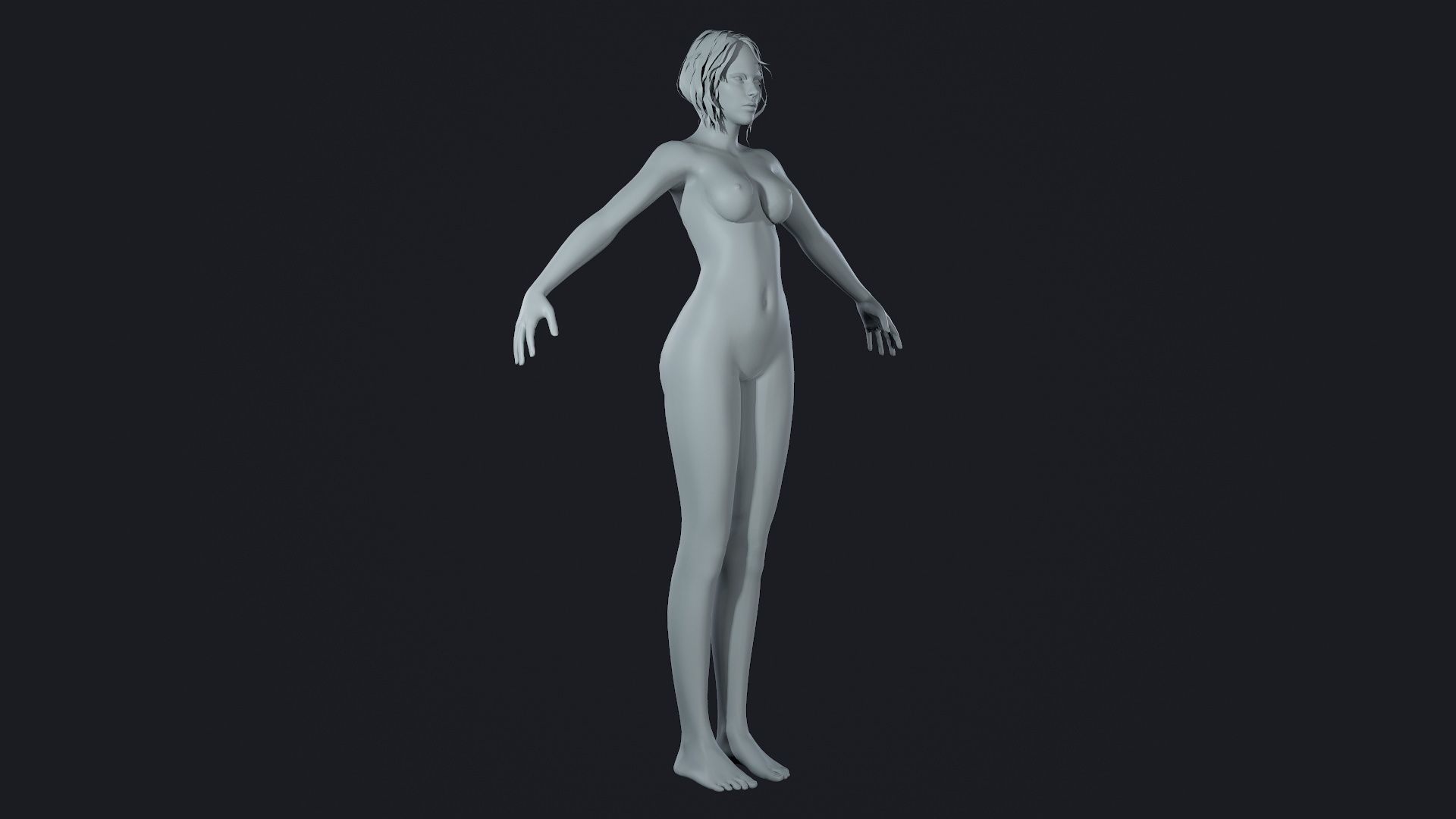 Character - Hero Female Body Base Low-poly 3D model_28