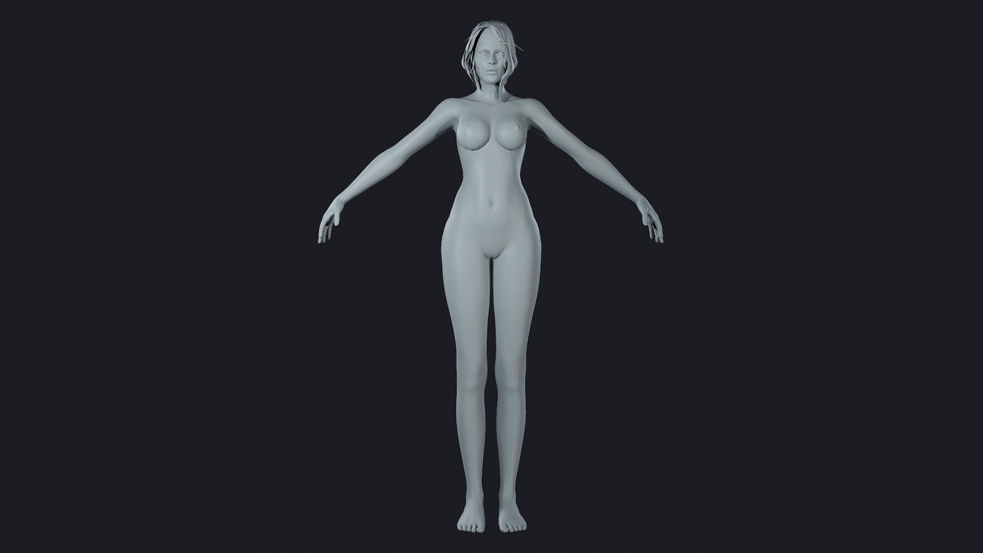 Character - Hero Female Body Base Low-poly 3D model_27