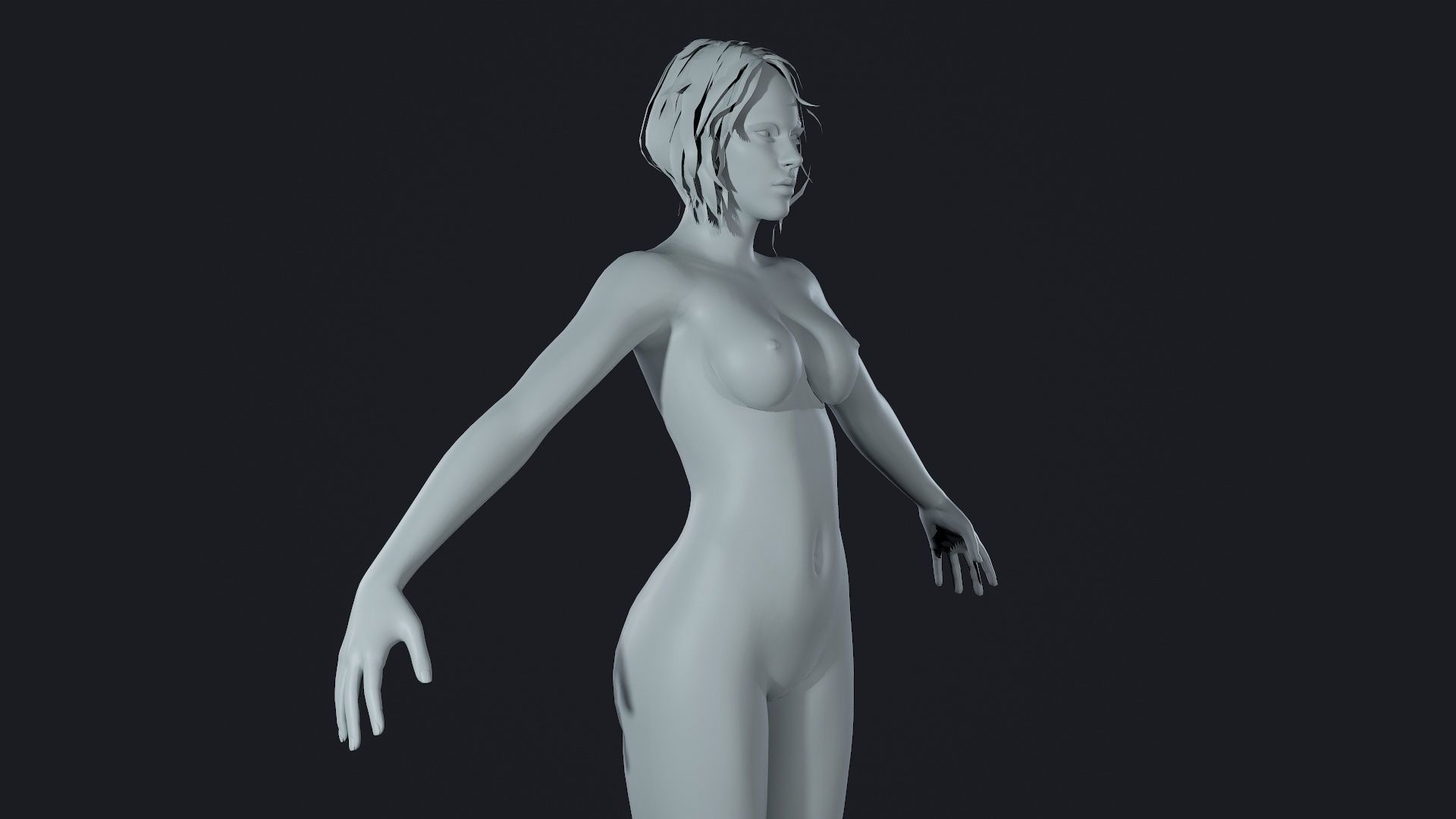Character - Hero Female Body Base Low-poly 3D model_20