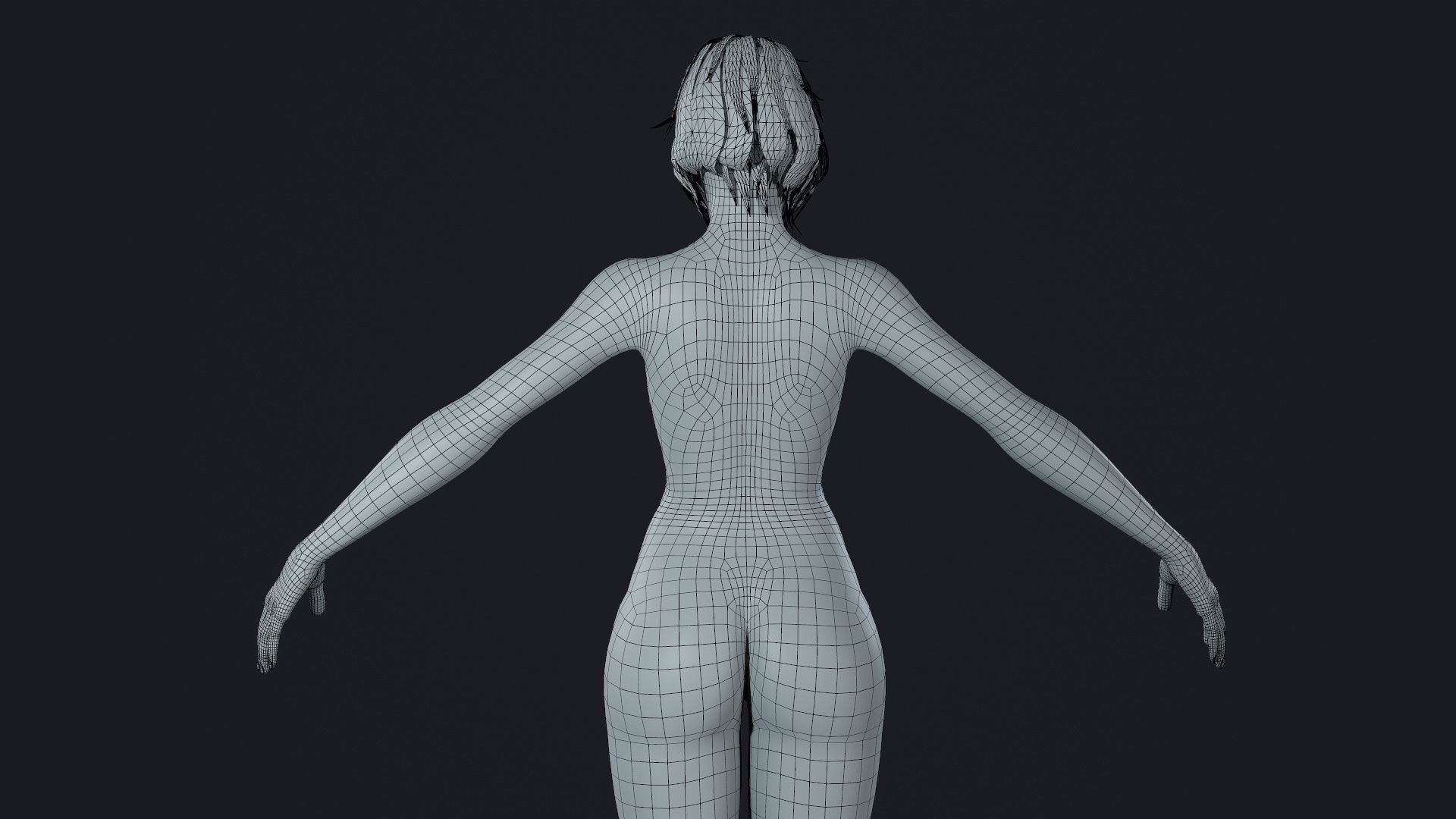 Character - Hero Female Body Base Low-poly 3D model_39