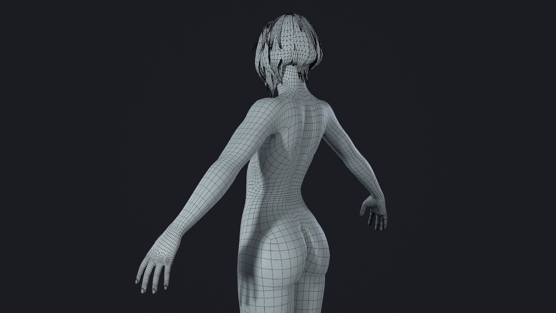 Character - Hero Female Body Base Low-poly 3D model_40
