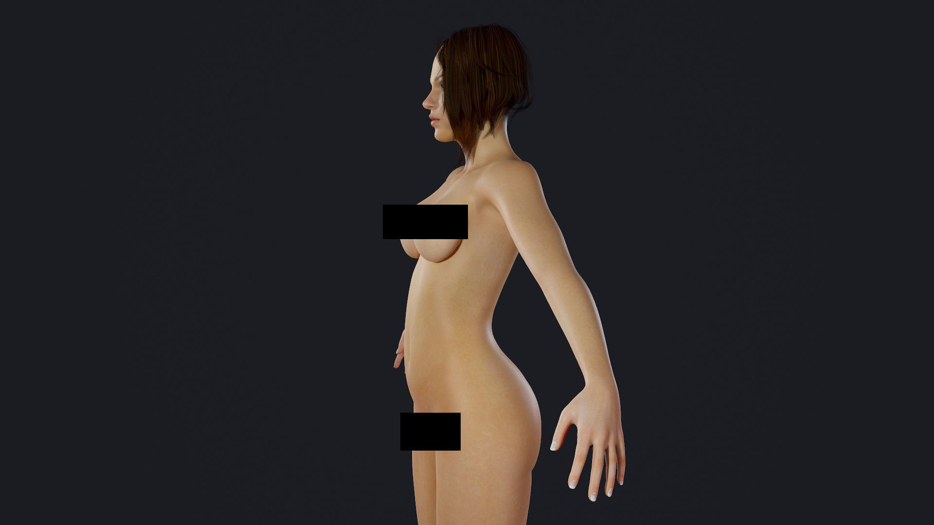 Character - Hero Female Body Base Low-poly 3D model_17
