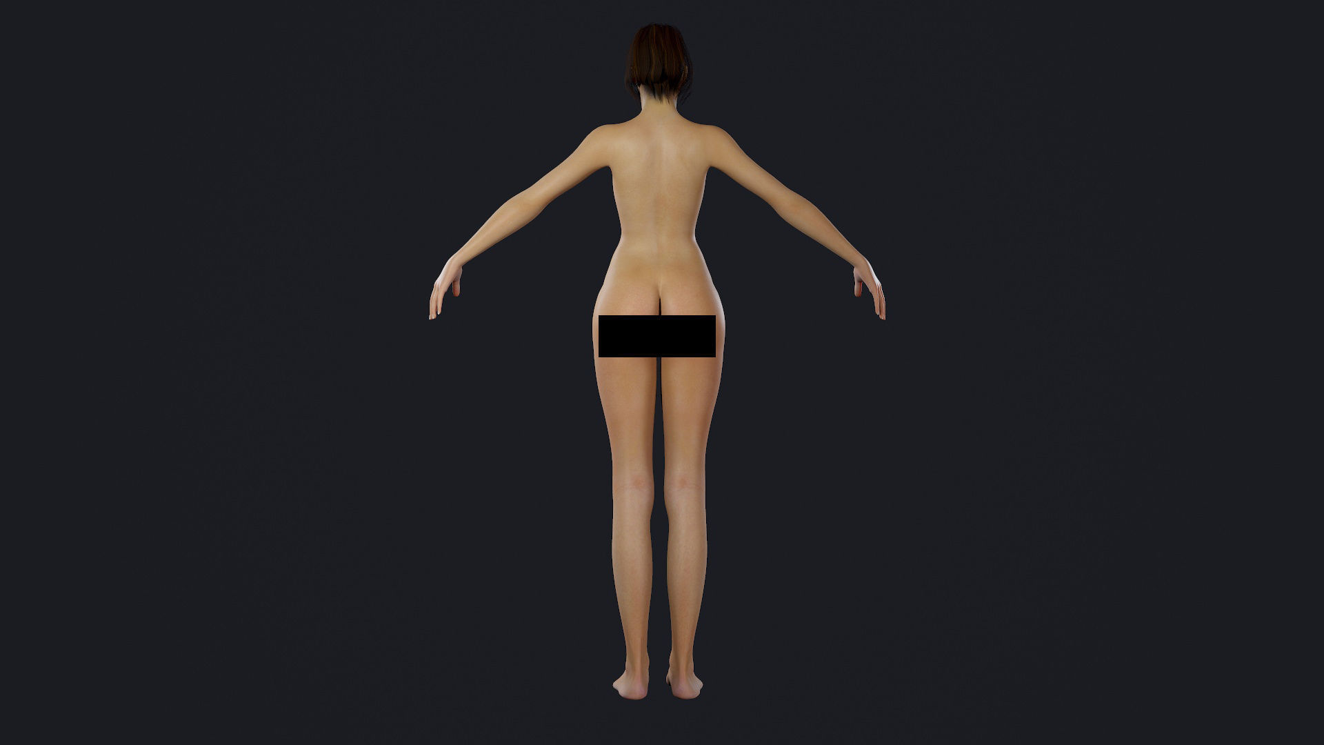Character - Hero Female Body Base Low-poly 3D model_7