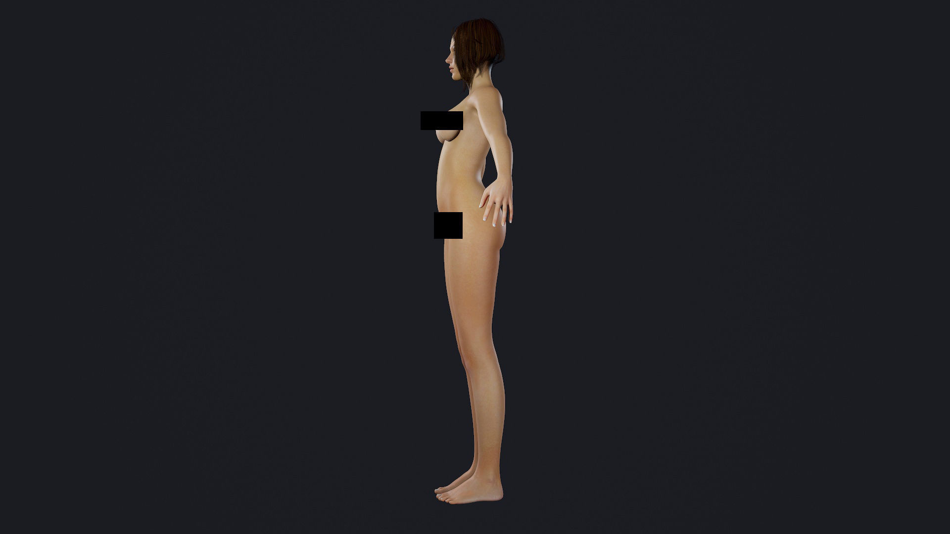 Character - Hero Female Body Base Low-poly 3D model_9