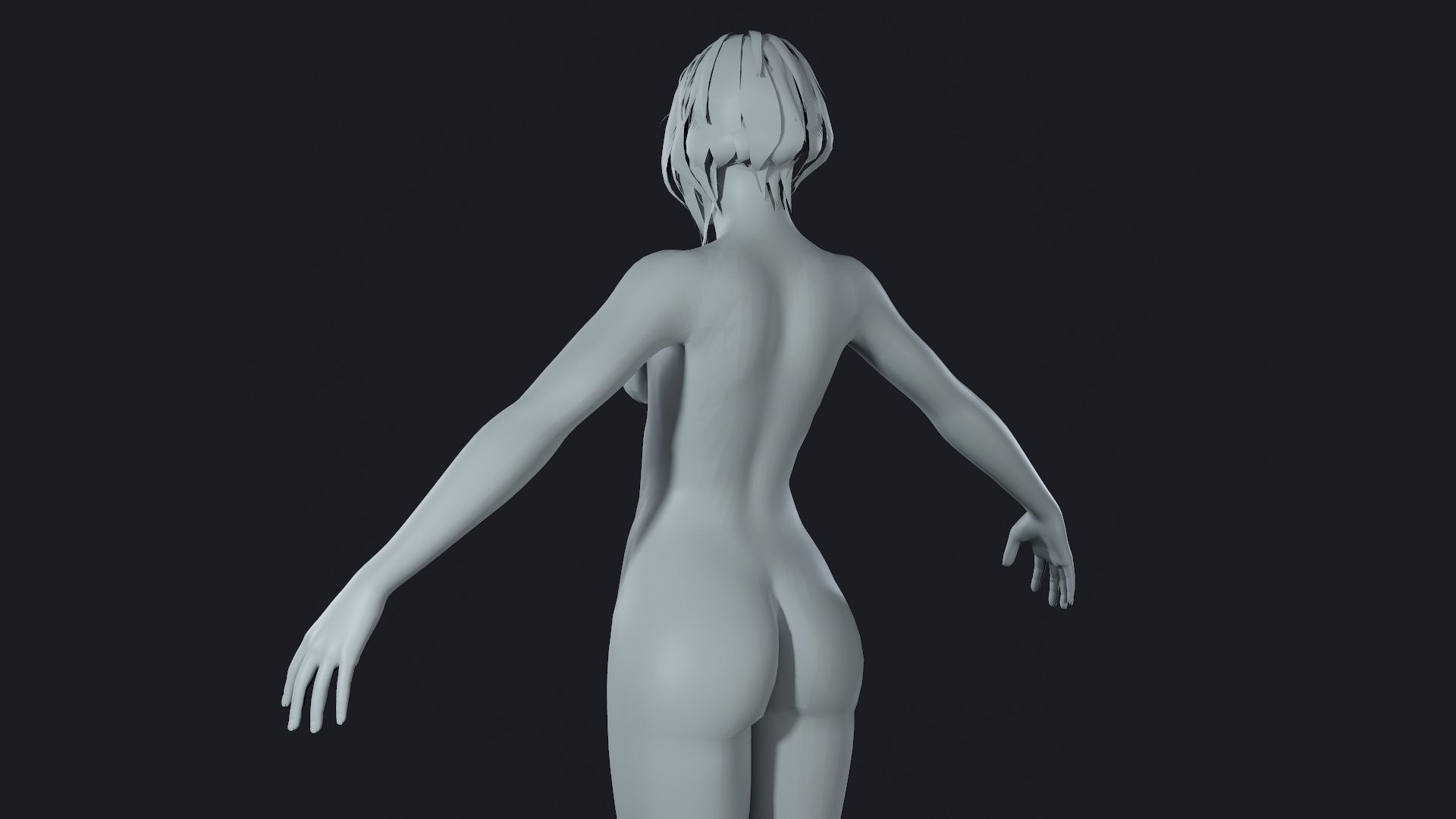 Character - Hero Female Body Base Low-poly 3D model_24