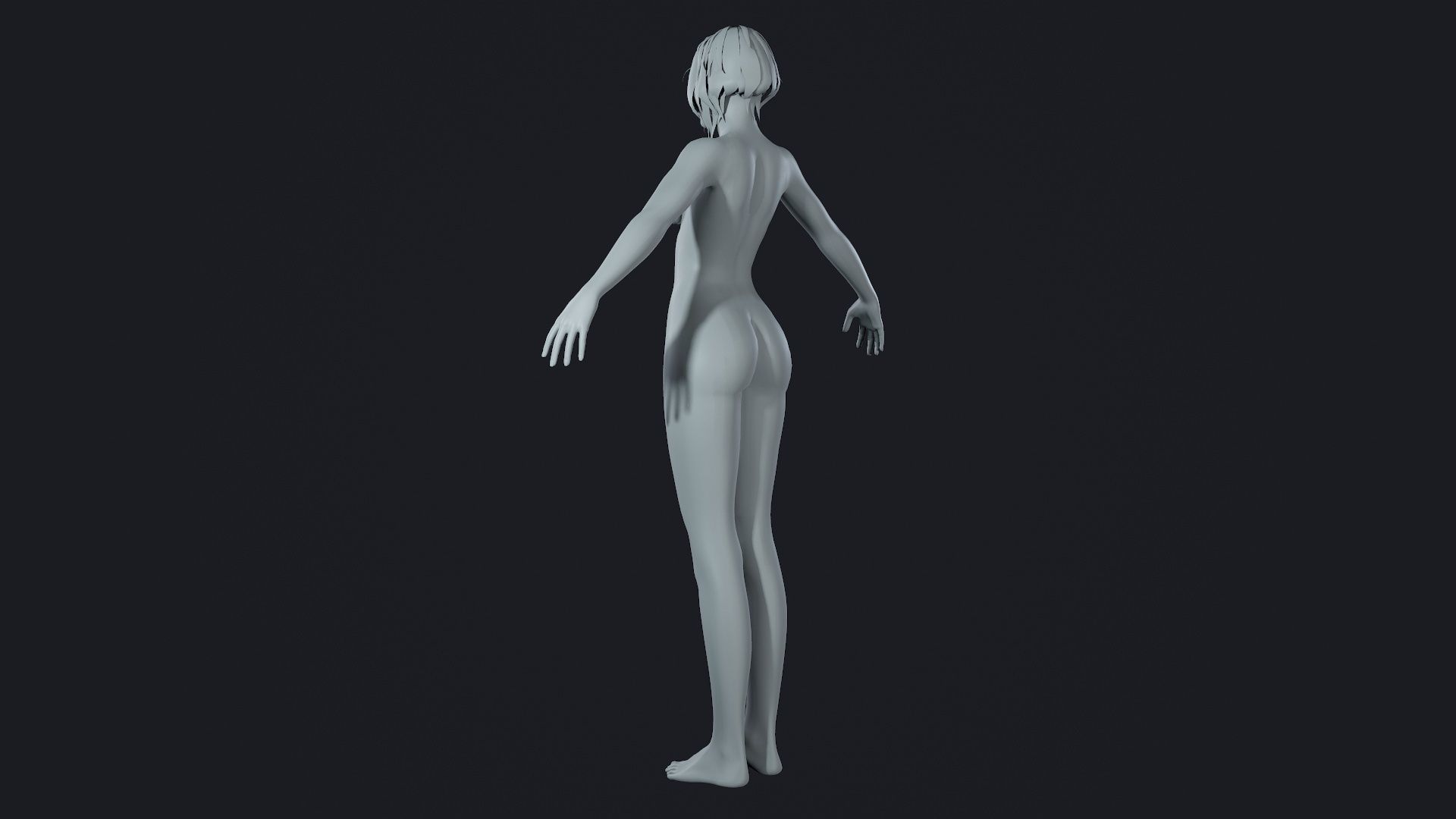 Character - Hero Female Body Base Low-poly 3D model_32