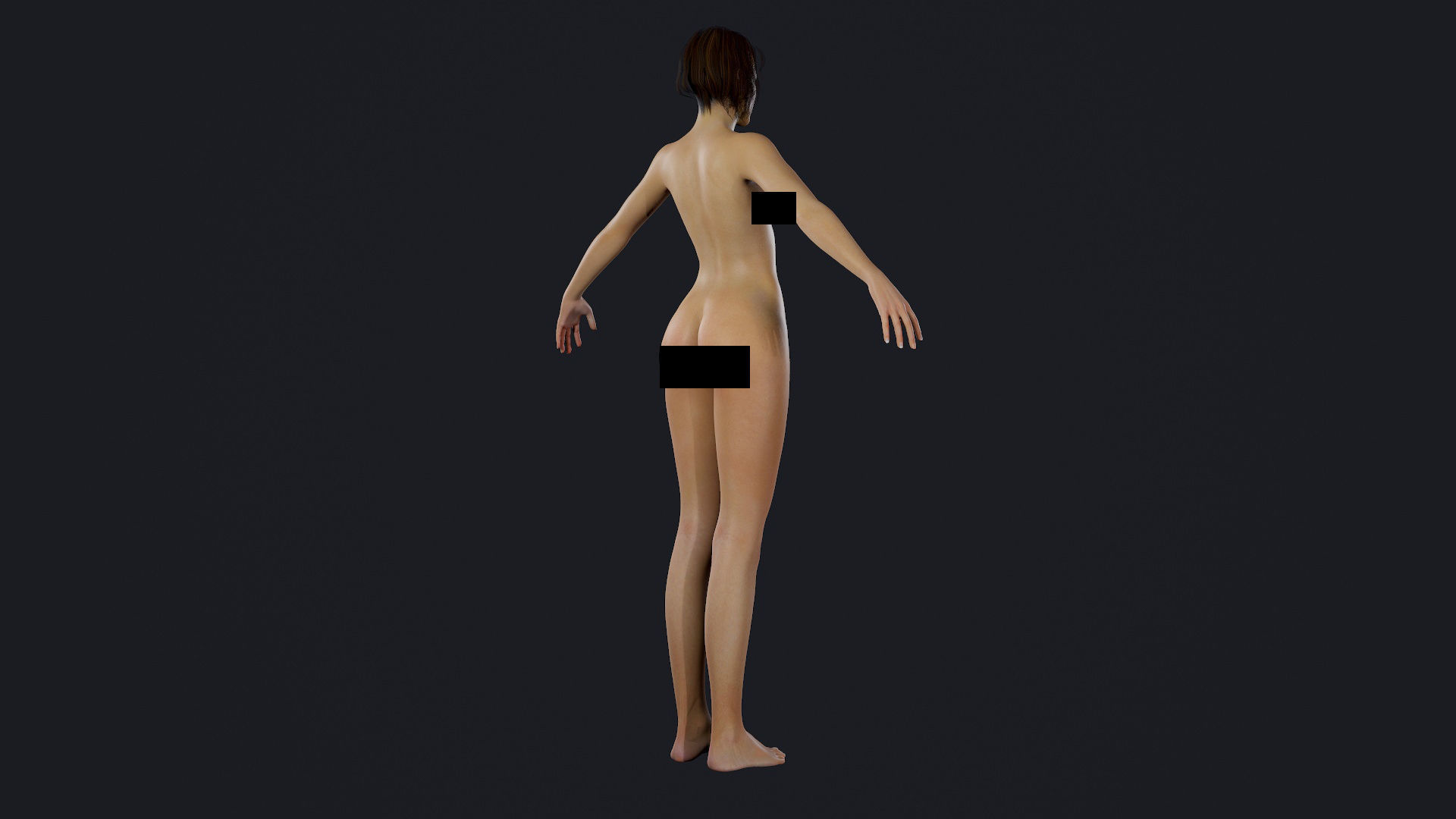Character - Hero Female Body Base Low-poly 3D model_6