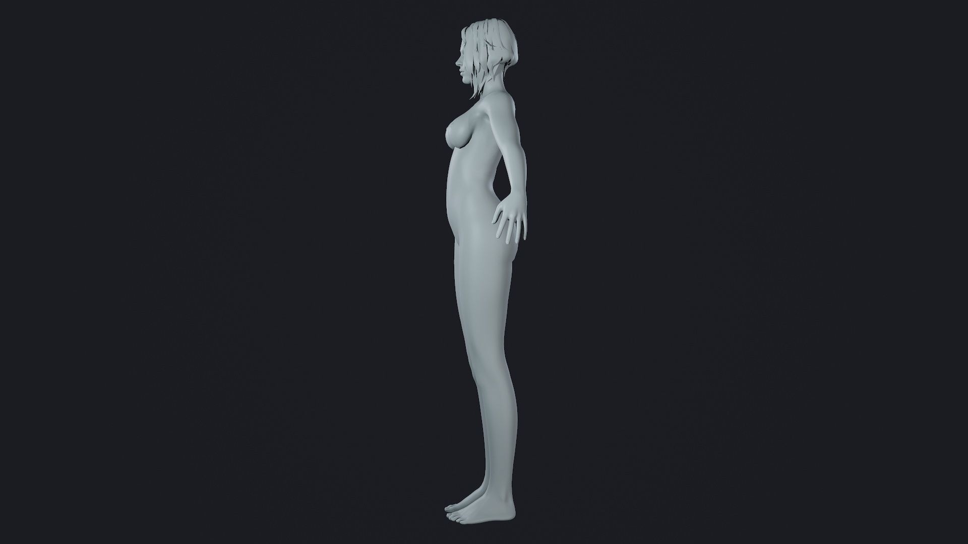 Character - Hero Female Body Base Low-poly 3D model_33