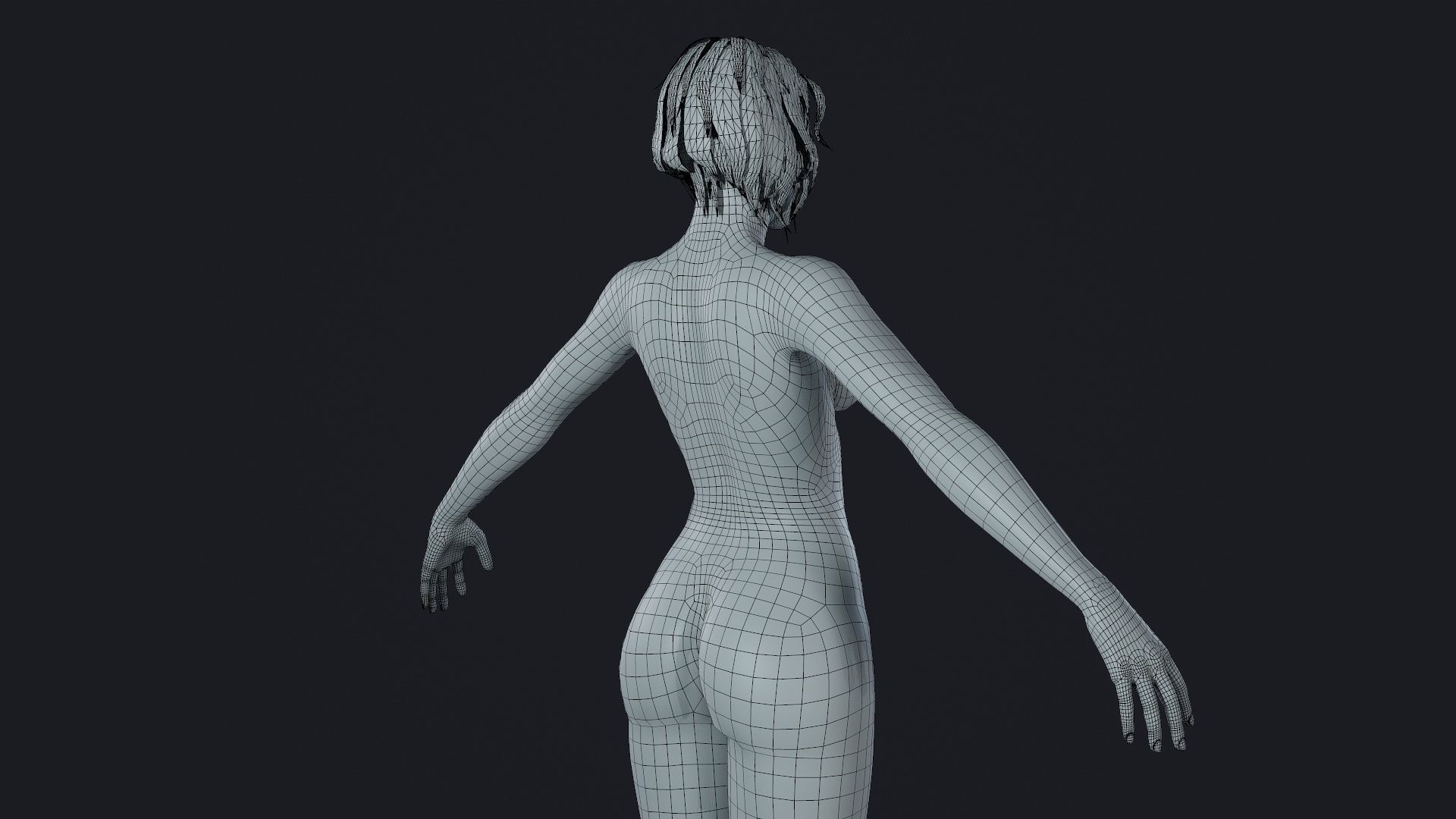Character - Hero Female Body Base Low-poly 3D model_38