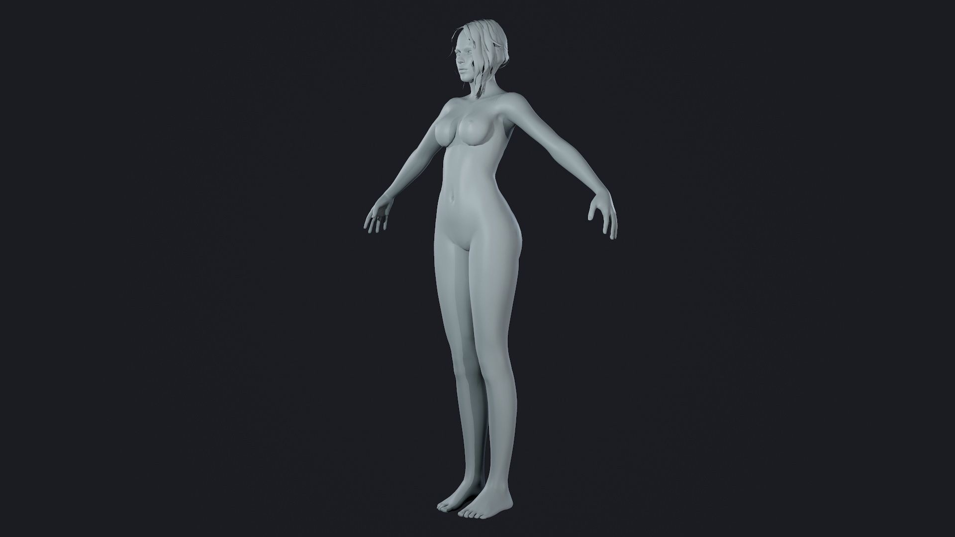 Character - Hero Female Body Base Low-poly 3D model_34