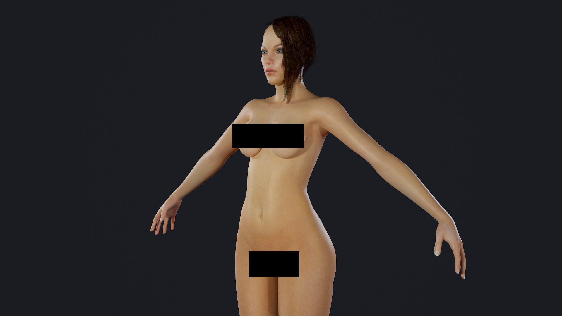 Character - Hero Female Body Base Low-poly 3D model_18