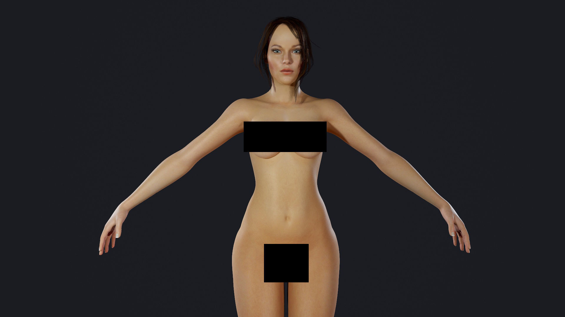 Character - Hero Female Body Base Low-poly 3D model_11