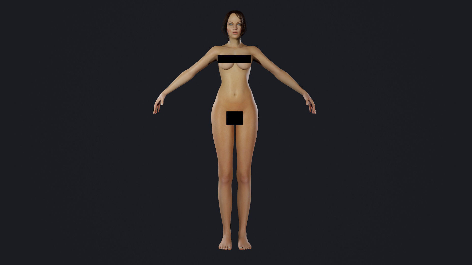 Character - Hero Female Body Base Low-poly 3D model_3