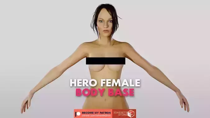 Character - Hero Female Body Base Low-poly 3D model