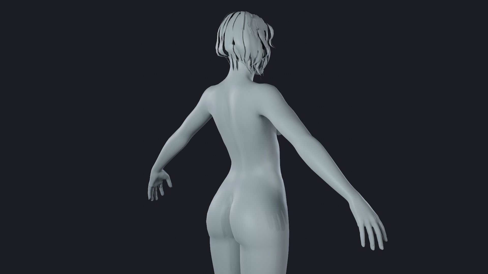 Character - Hero Female Body Base Low-poly 3D model_22