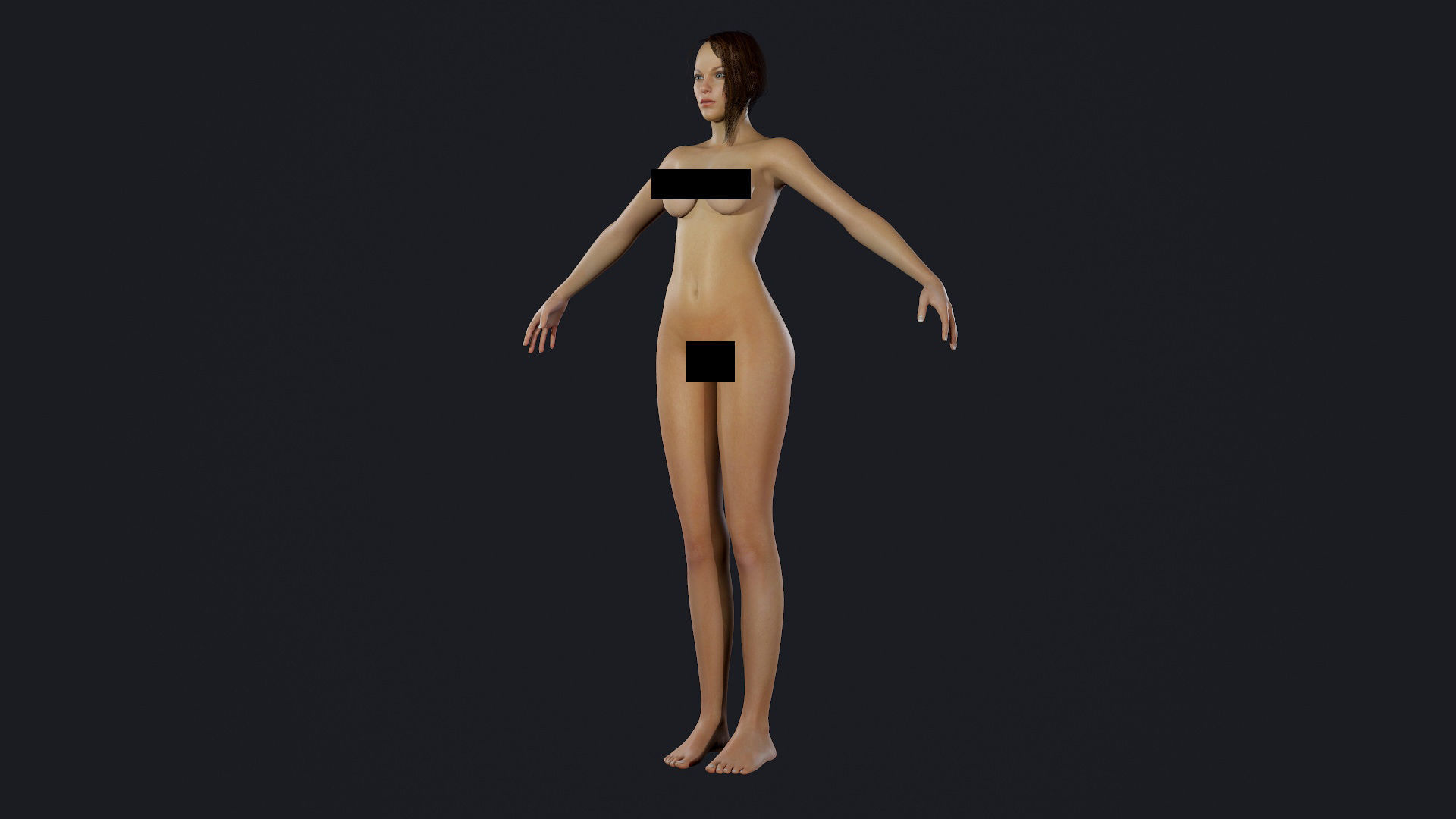 Character - Hero Female Body Base Low-poly 3D model_10