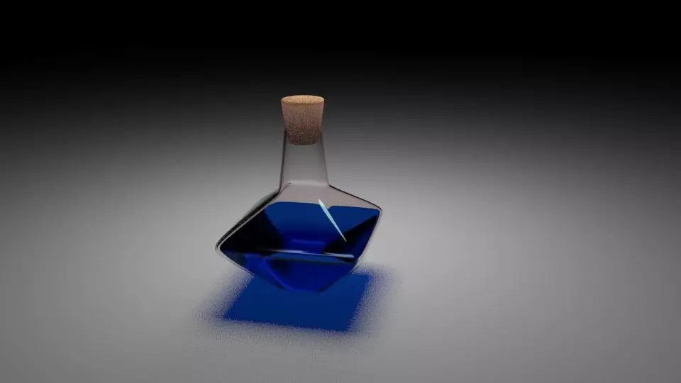 blue flask Free low-poly 3D model_0