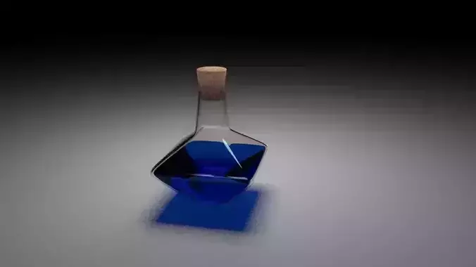 blue flask Free low-poly 3D model