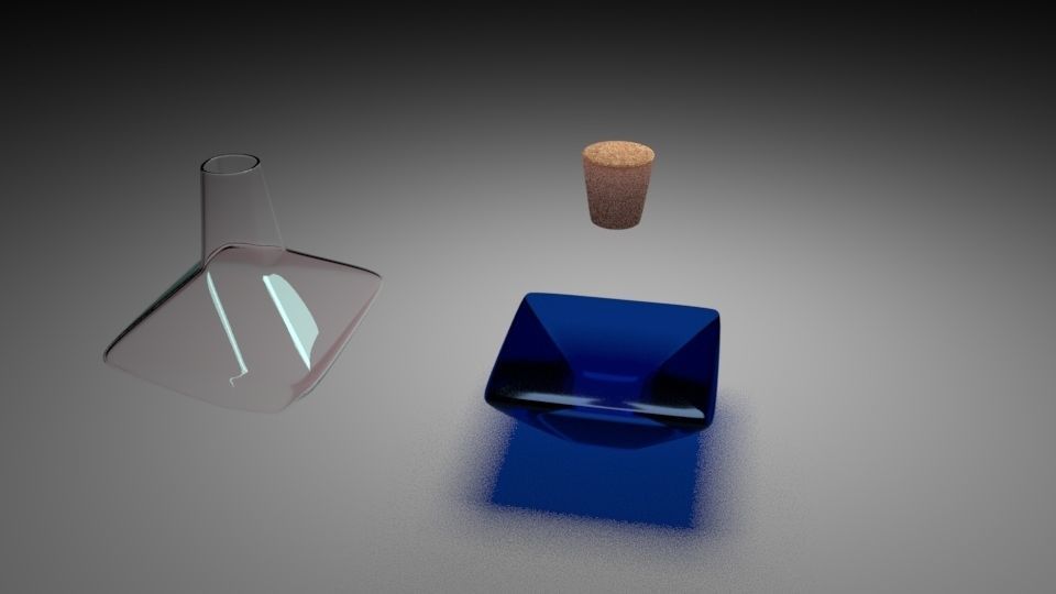blue flask Free low-poly 3D model_3