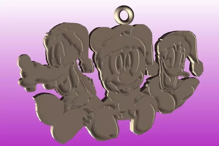 Mickey and Friends Christmas Ornament 3D print model_0