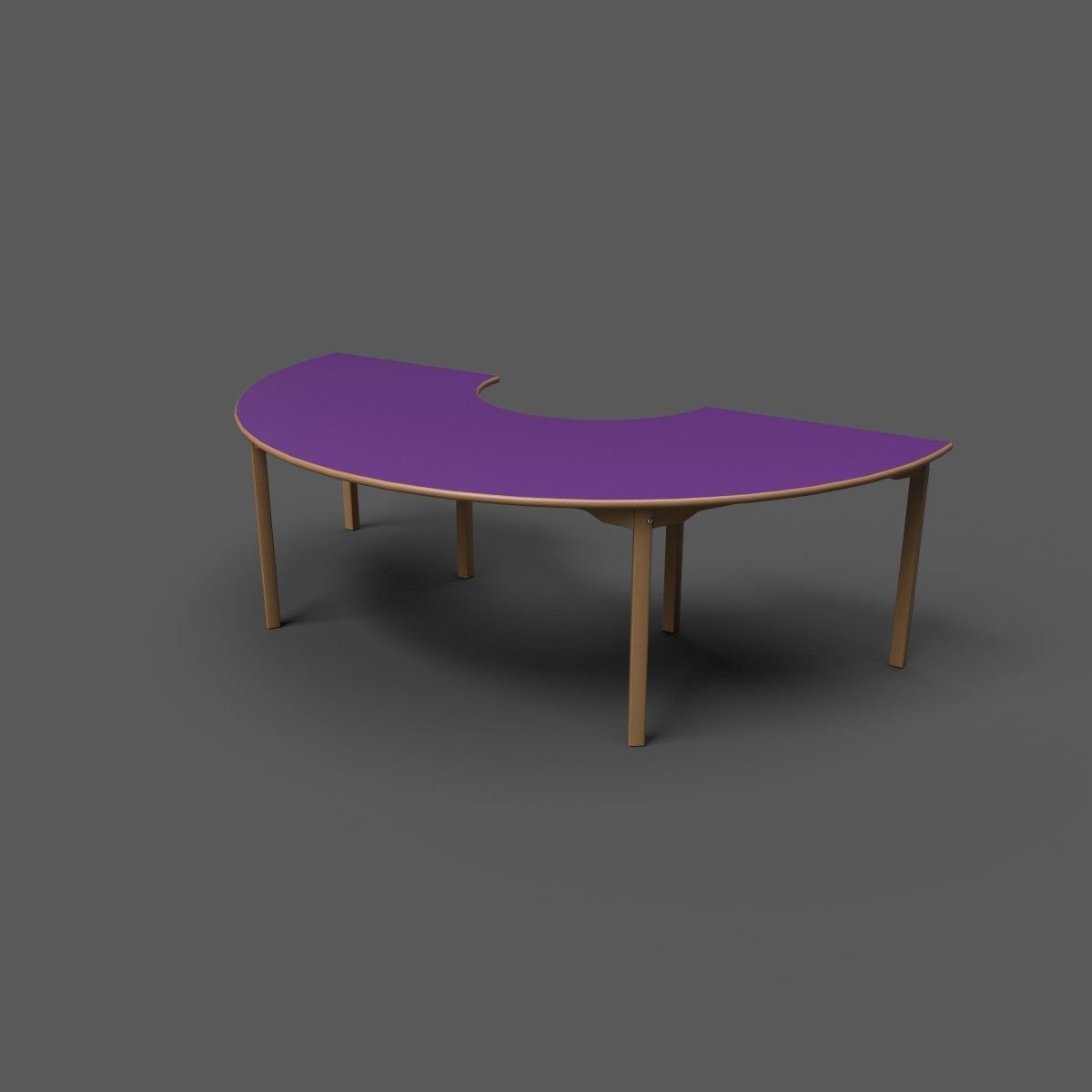 Laminate Top Kids Table Low-poly 3D model_2