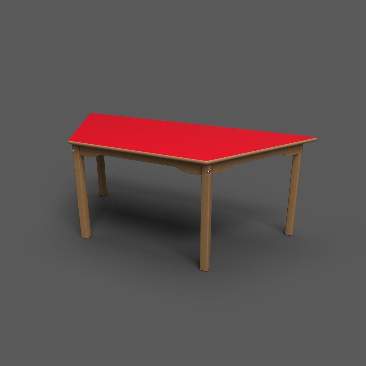 Laminate Top Kids Table Low-poly 3D model_4