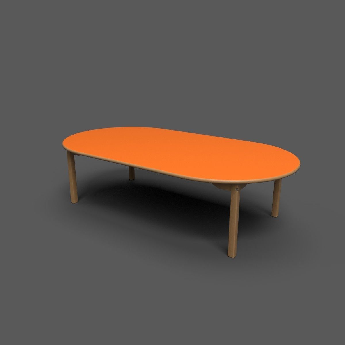 Laminate Top Kids Table Low-poly 3D model_1