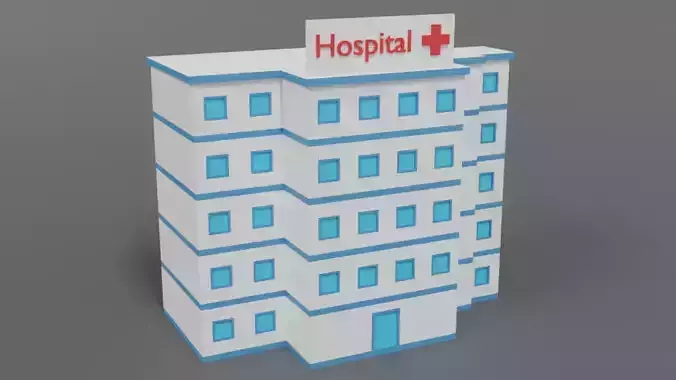 Low Poly Cartoon Hospital