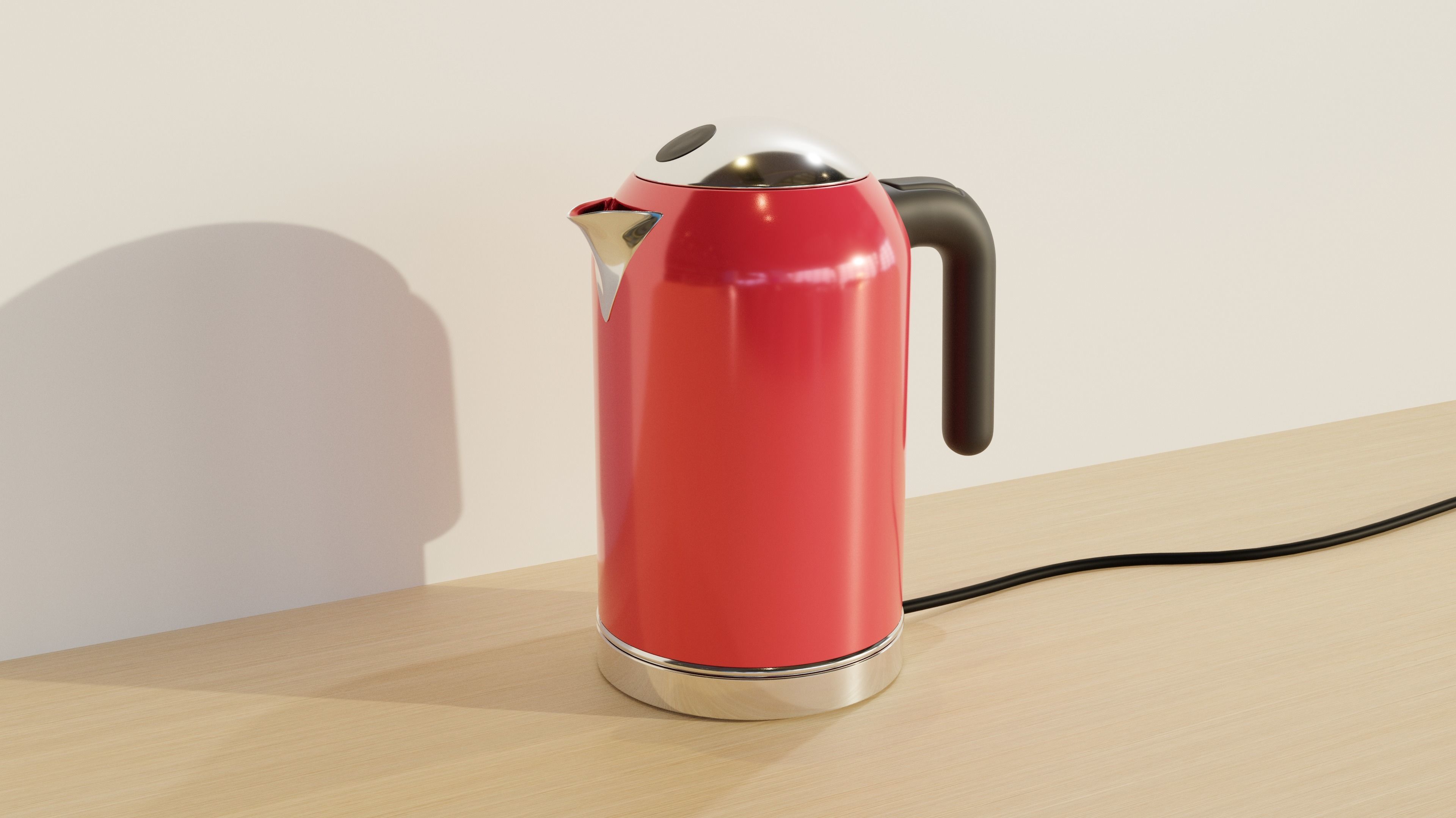 Cordless Electric Kettle 3D model_2