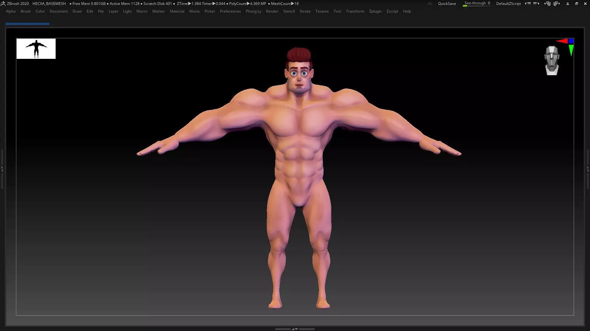 ZBrush Stylized Character Man Base Mesh - Hecxa - Free Download Free 3D model