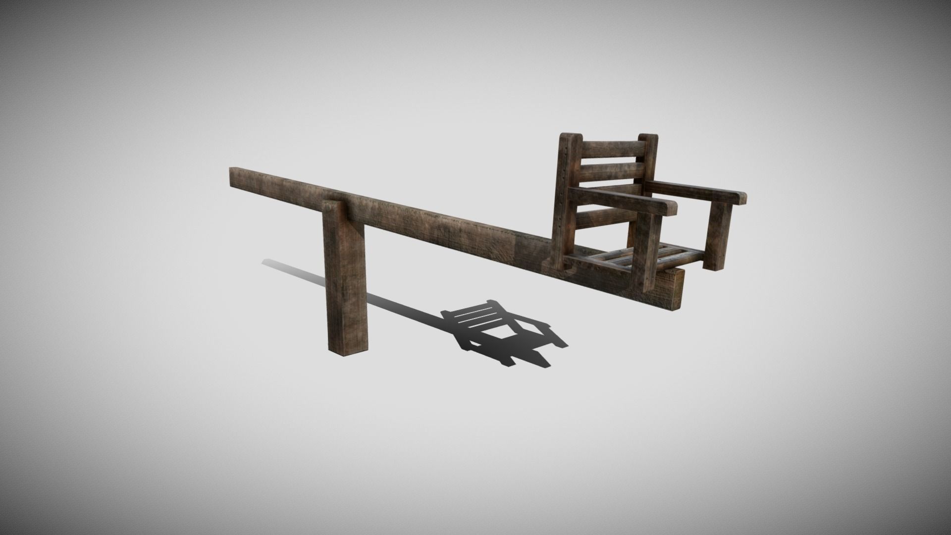Ducking Stool Low-poly 3D model_2