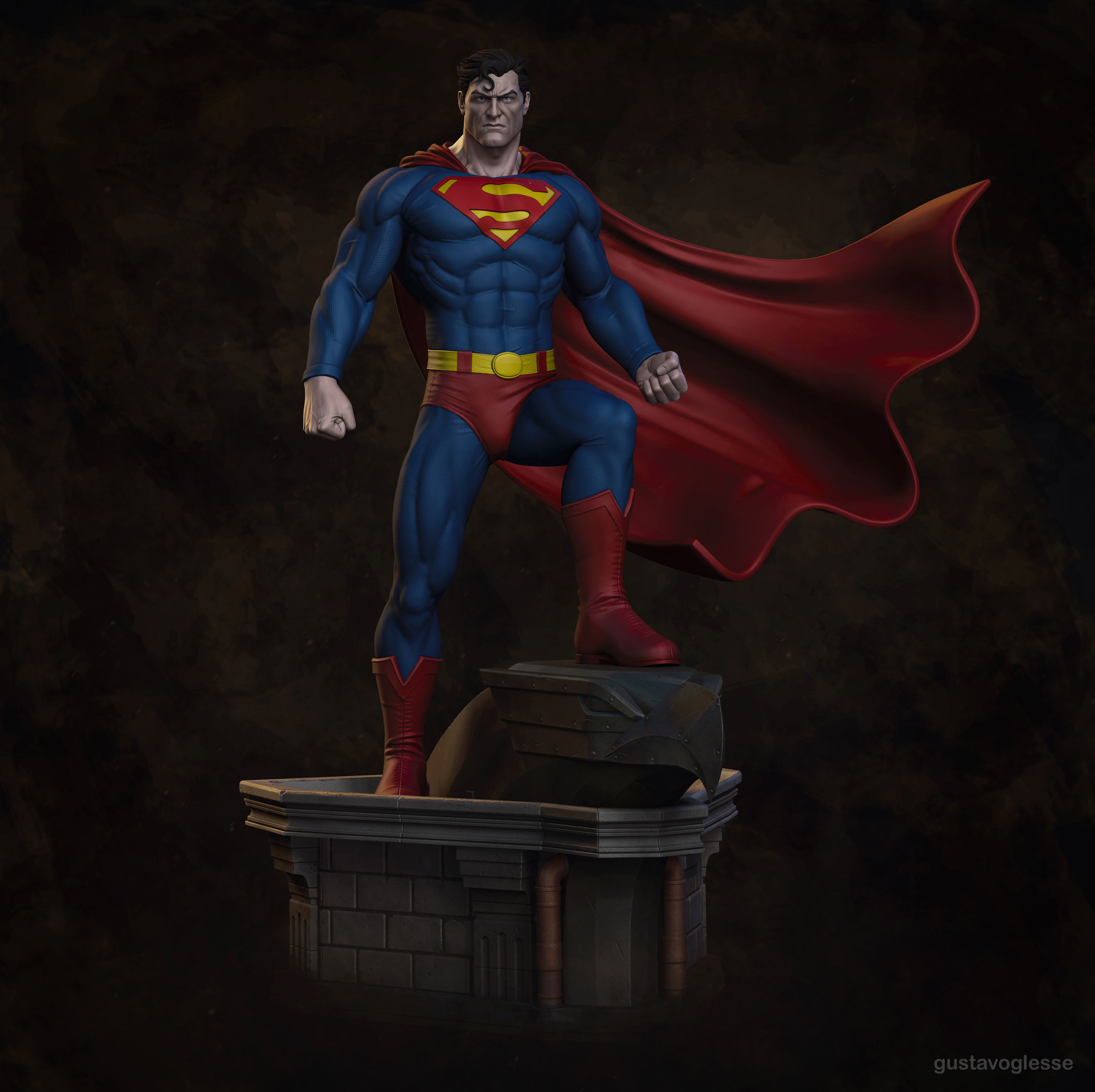 Superman - Statue 3D print model_1