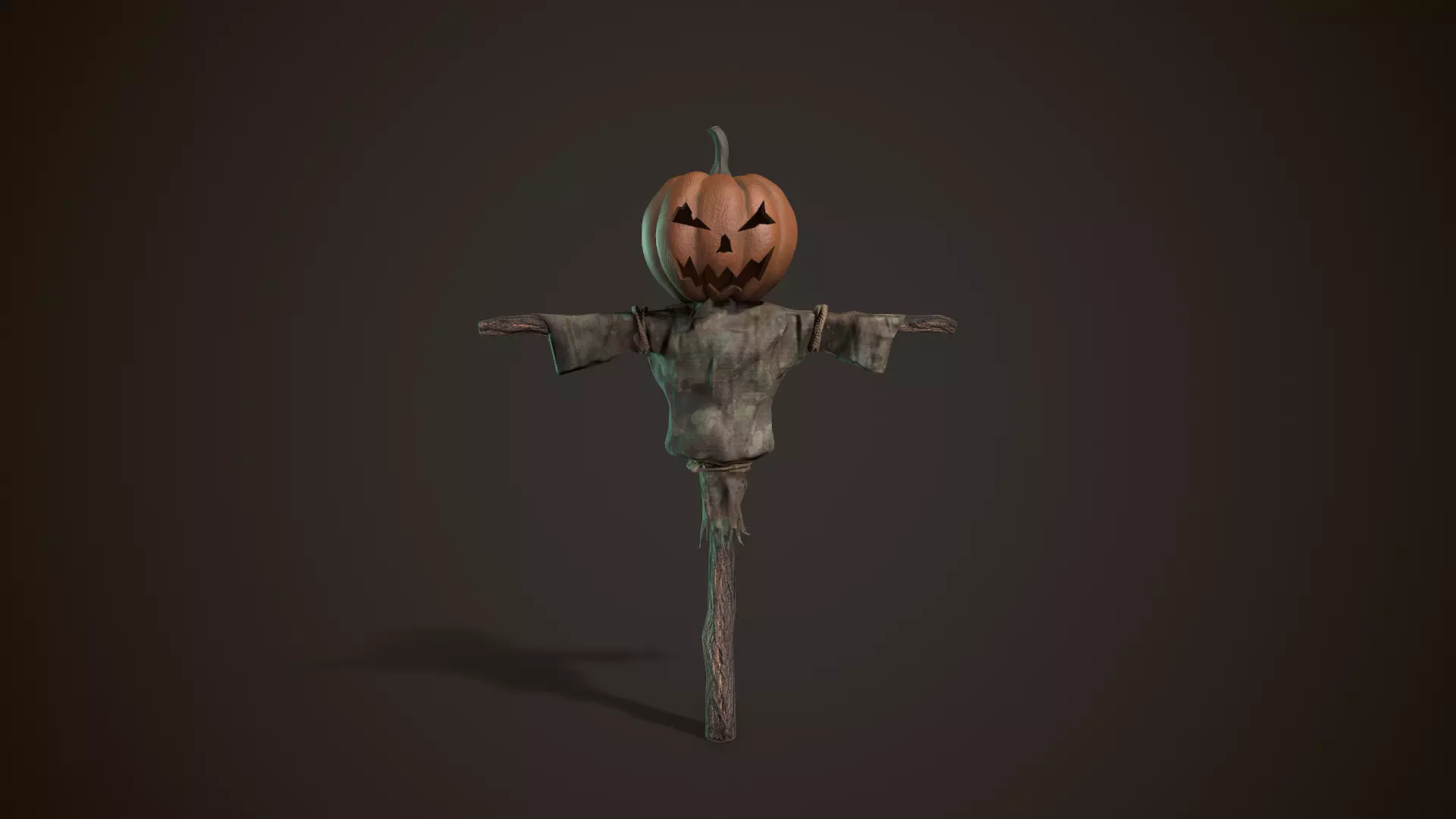 Pumpkin Scarecrow 3D model_0