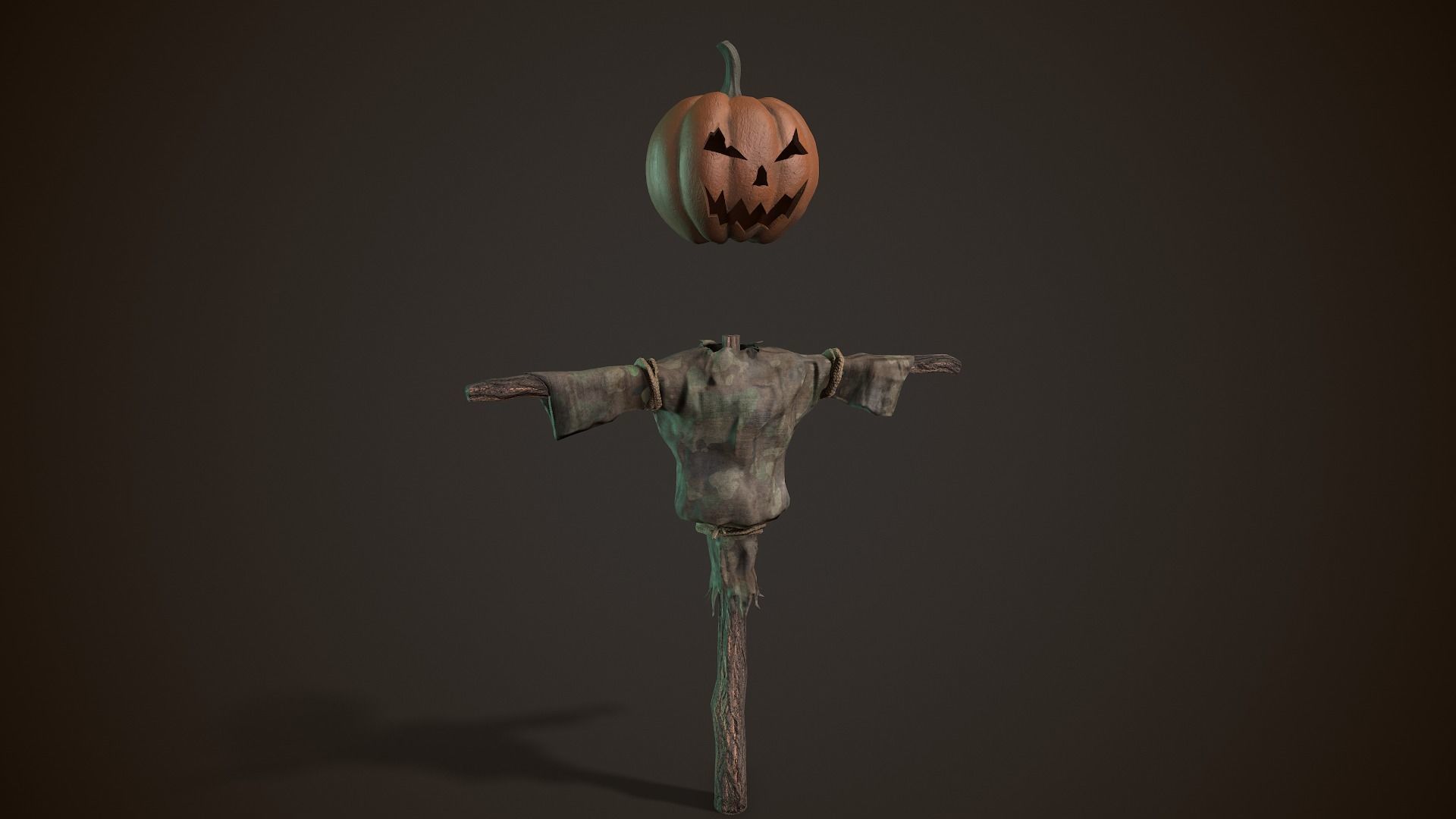 Pumpkin Scarecrow 3D model_8