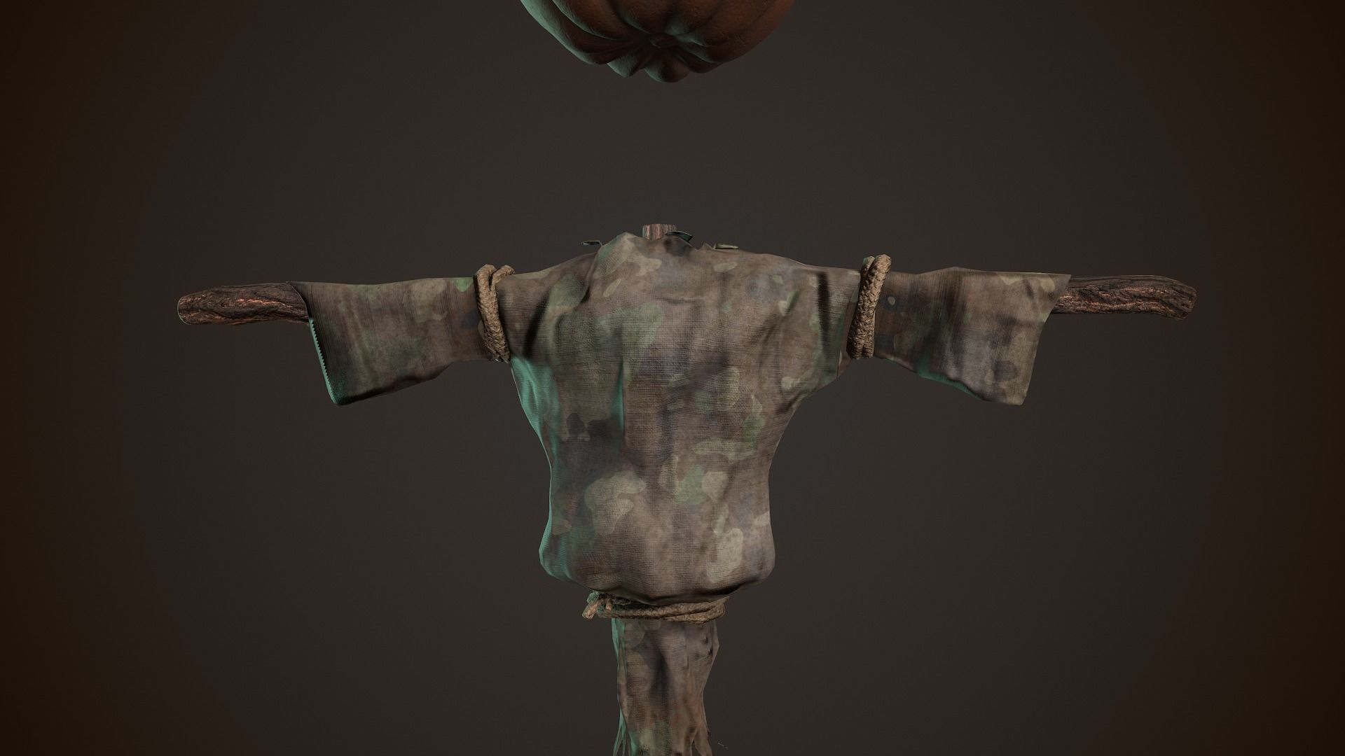 Pumpkin Scarecrow 3D model_9
