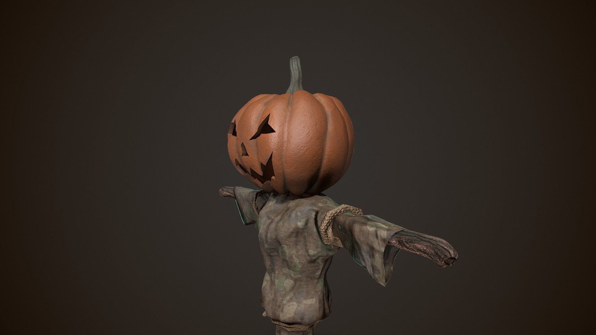 Pumpkin Scarecrow 3D model_6