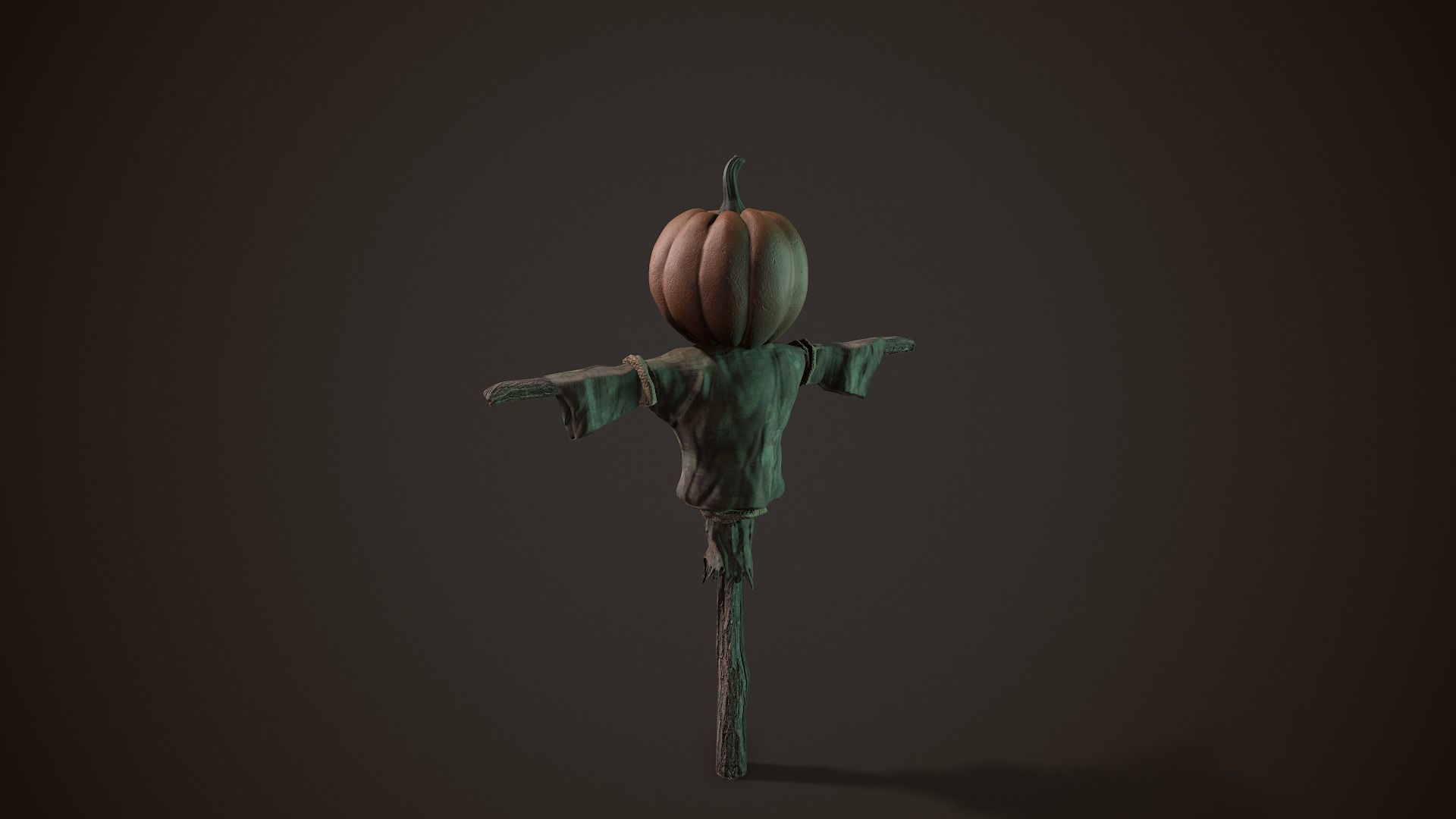 Pumpkin Scarecrow 3D model_7