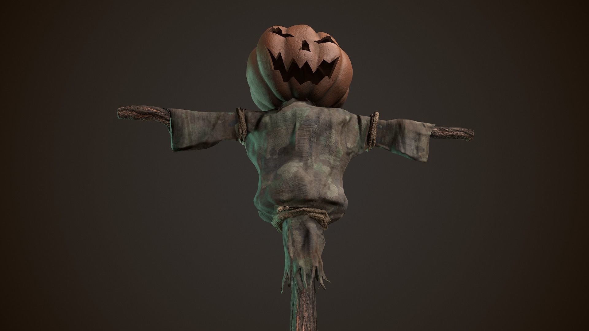 Pumpkin Scarecrow 3D model_4