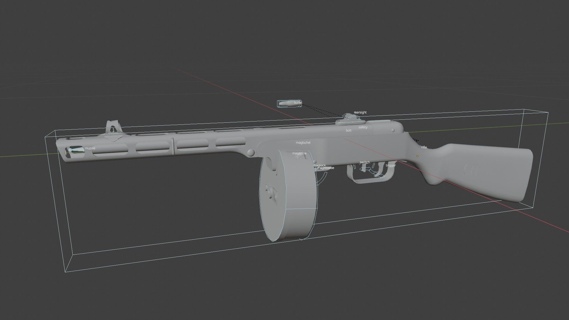 PPSH 41  Low-poly 3D model_8