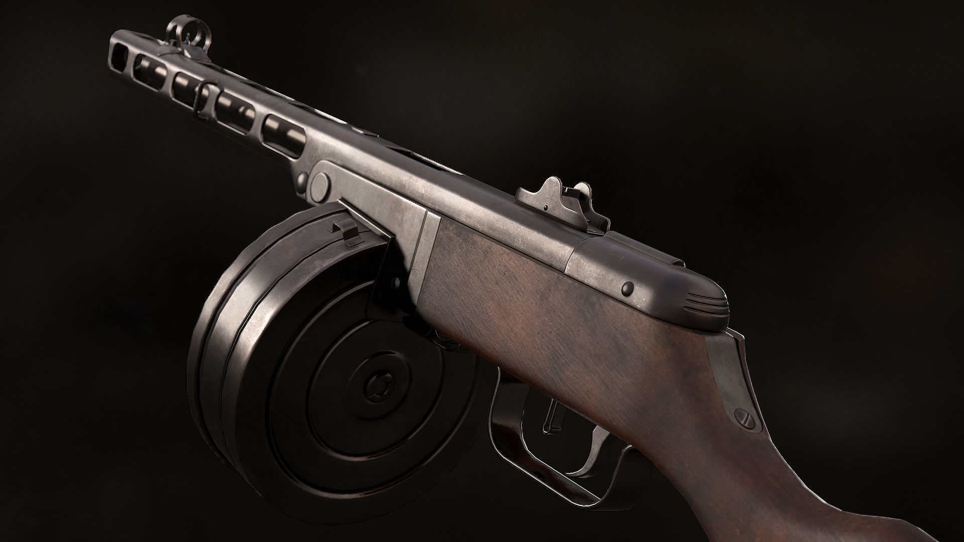 PPSH 41  Low-poly 3D model_3
