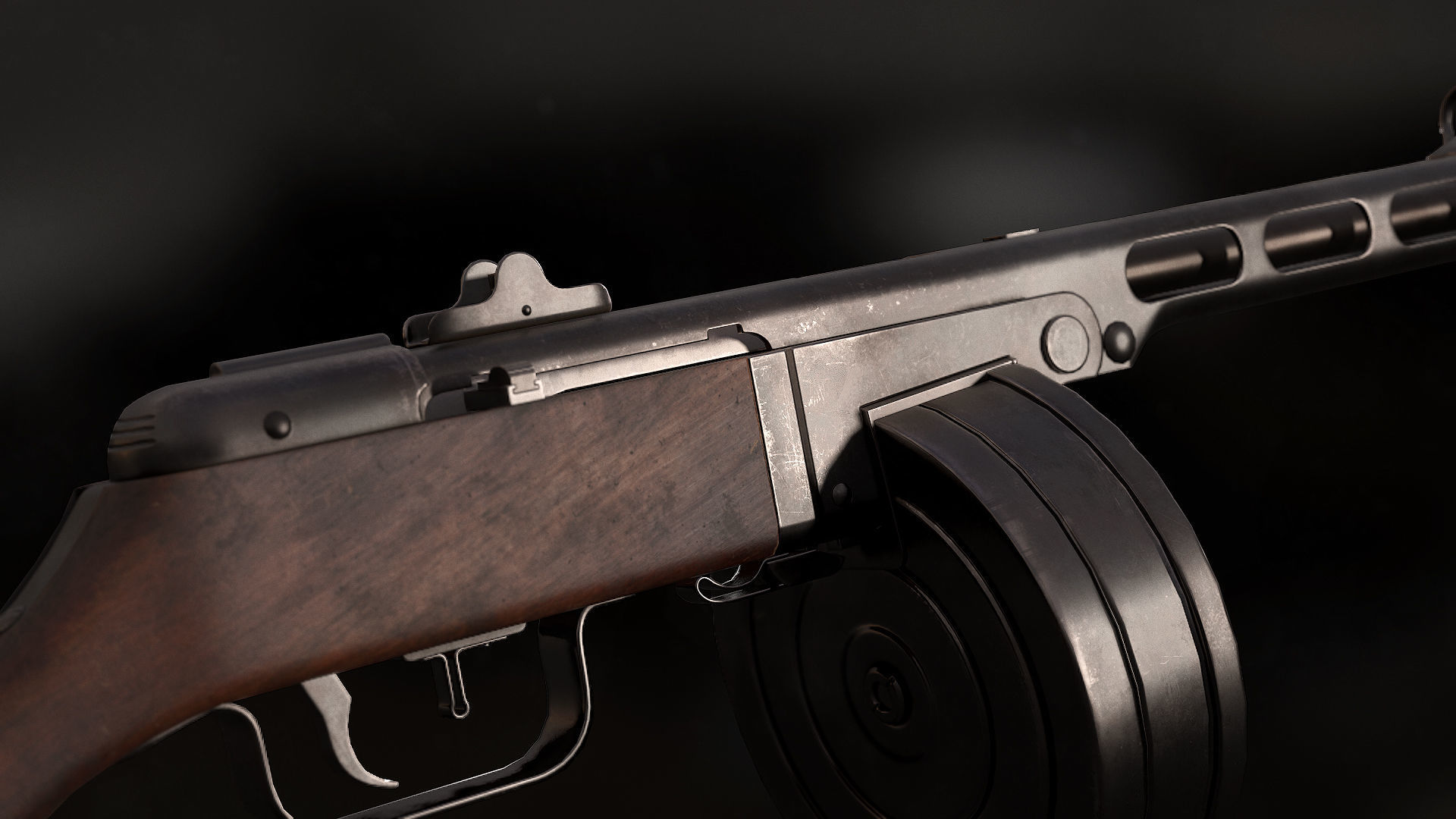 PPSH 41  Low-poly 3D model_4