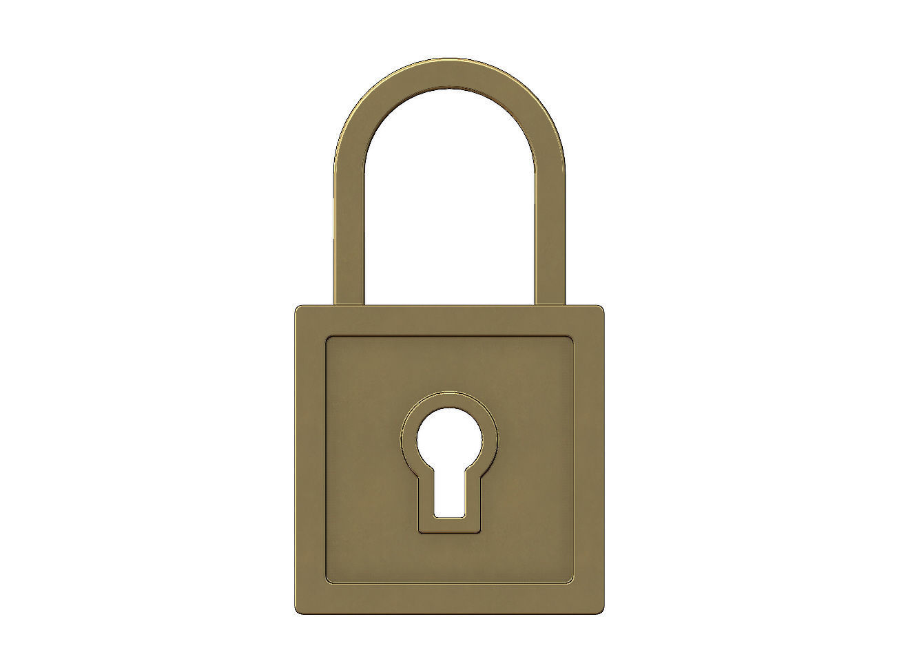 Square Lock Pendant and Charm 3D print model_1