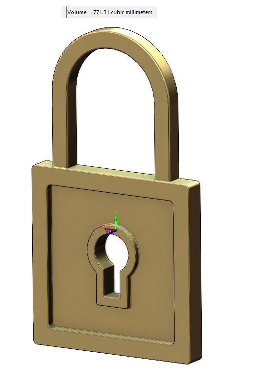 Square Lock Pendant and Charm 3D print model_15