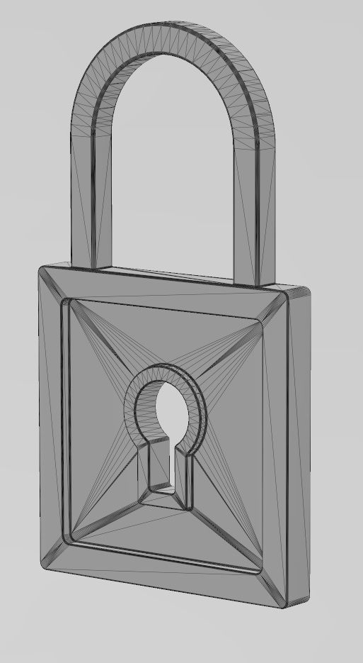 Square Lock Pendant and Charm 3D print model_13