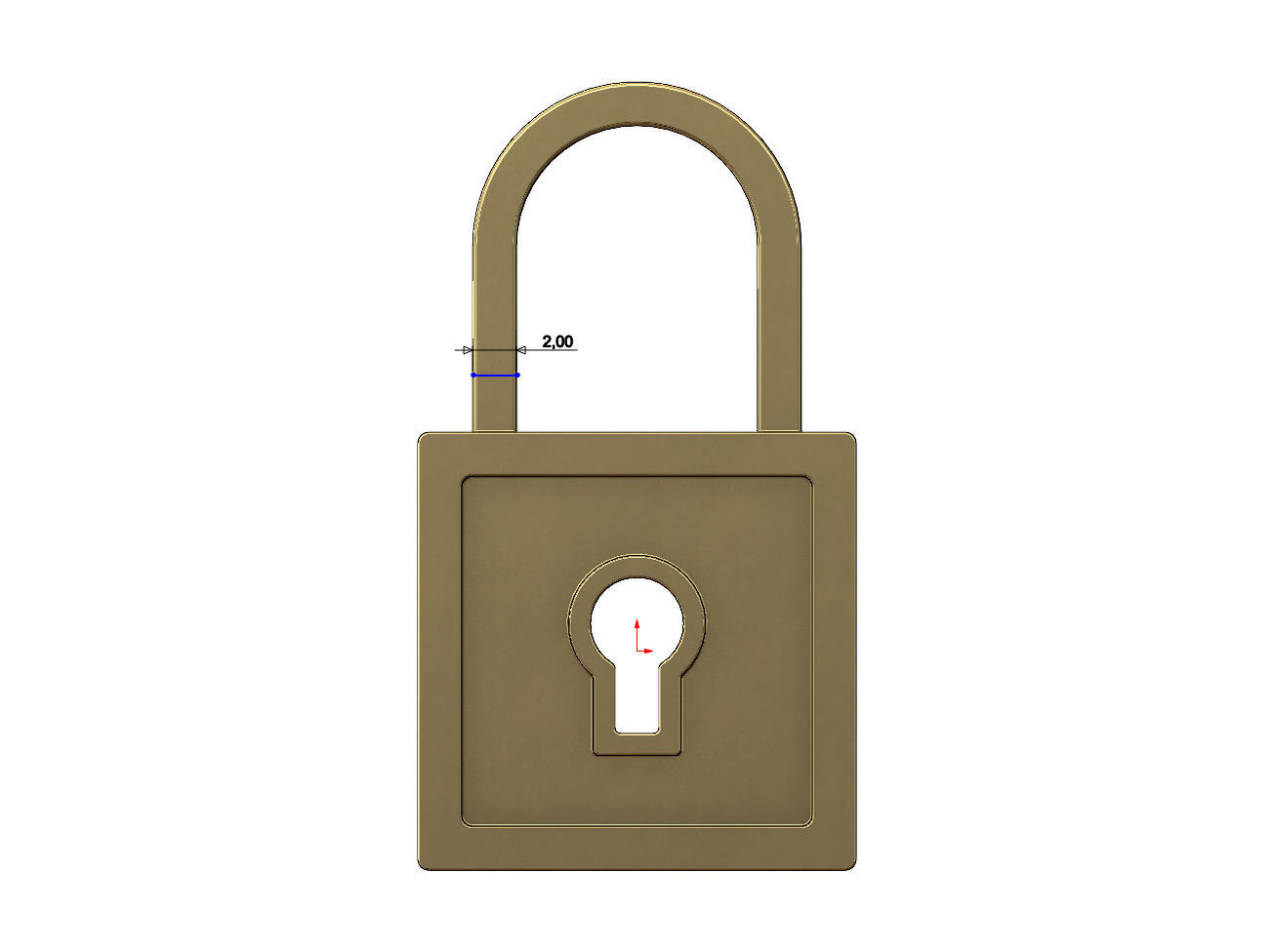 Square Lock Pendant and Charm 3D print model_4