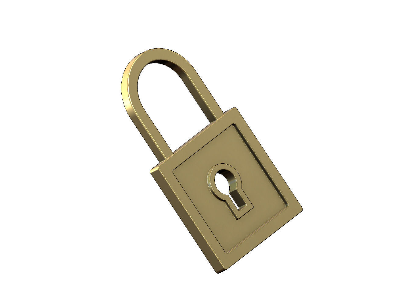 Square Lock Pendant and Charm 3D print model_9