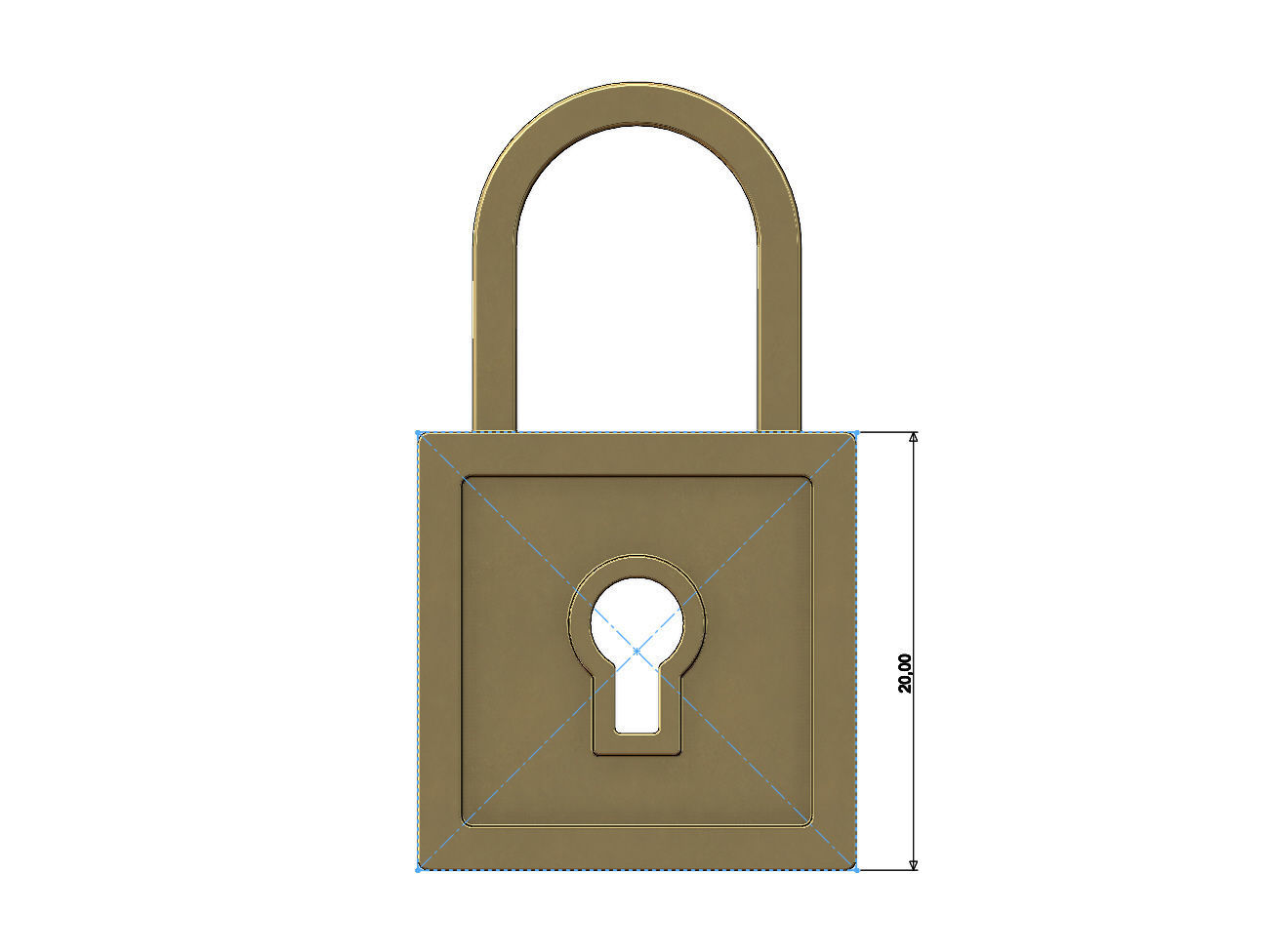 Square Lock Pendant and Charm 3D print model_2