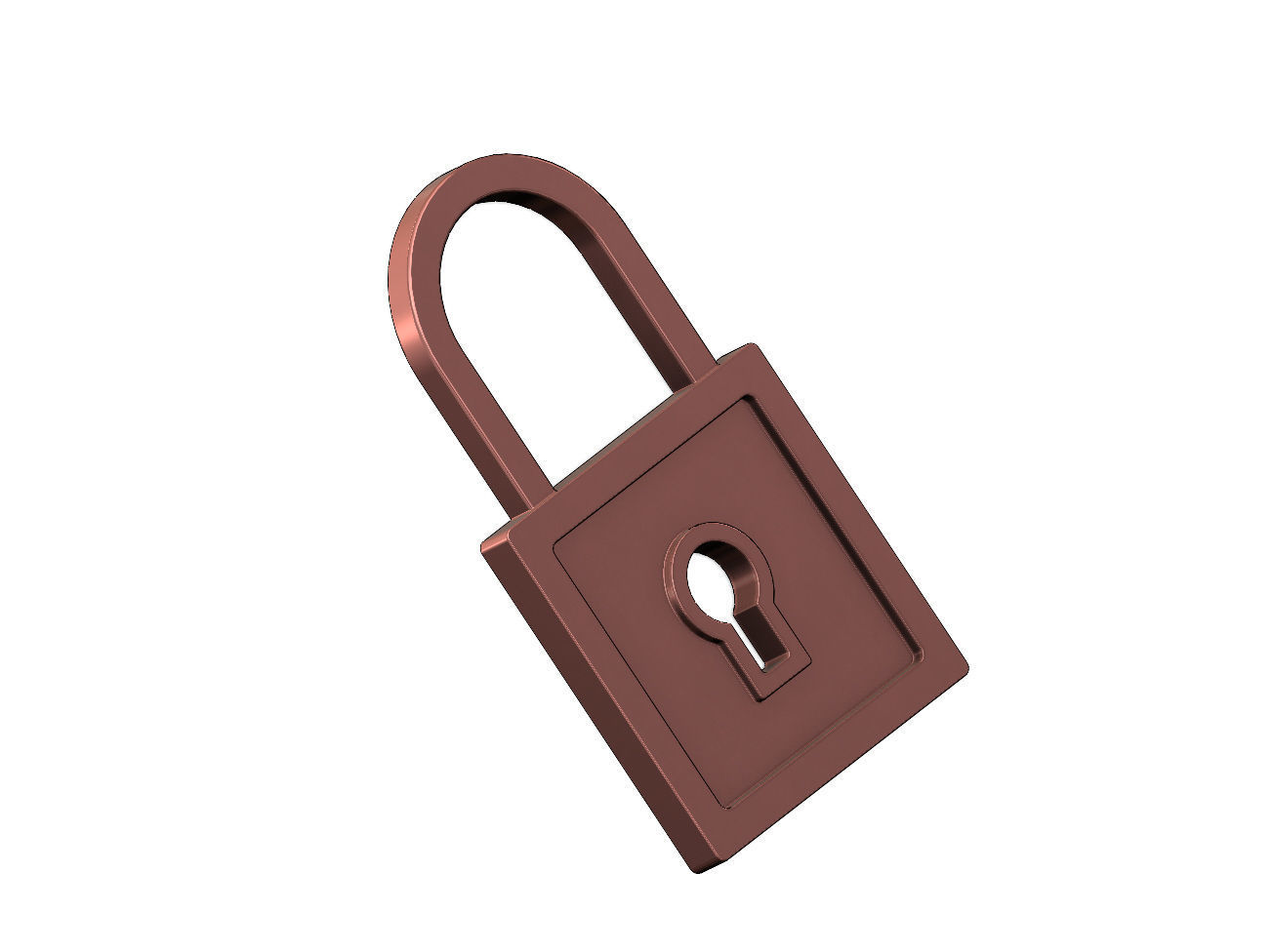 Square Lock Pendant and Charm 3D print model_11