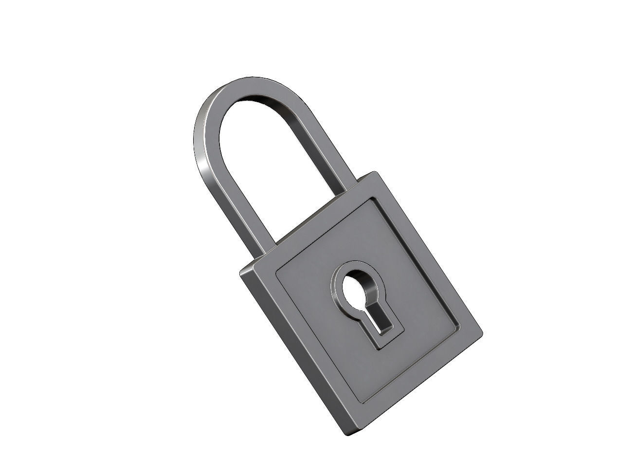 Square Lock Pendant and Charm 3D print model_10